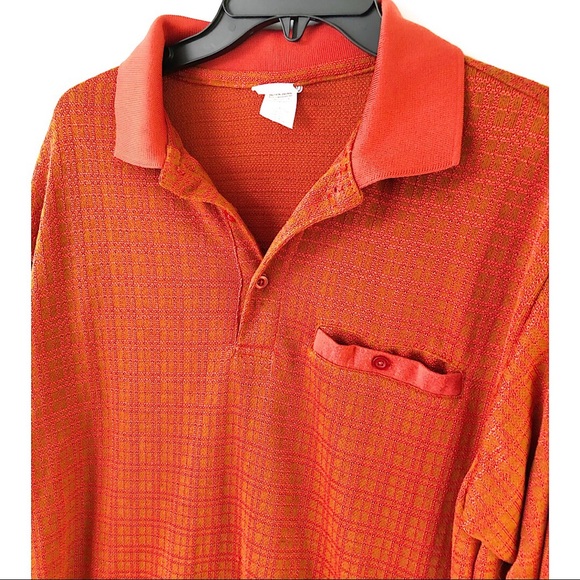 Haband Casual Joe Shirts | Vtg Orange Polyester Disco Shirt Casual Joe Med | Poshmark